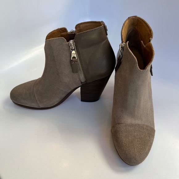 Rag & Bone Margot Combo Leather& Suede Stone Ankle Boot Size 6 - Picture 2 of 16